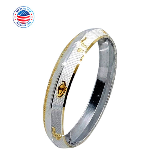 Custom Name Punjabi Kada | 925 Sterling Silver Sikh Khalsa Bracelet | Personalized Gift for Men & Women | Handmade in USA