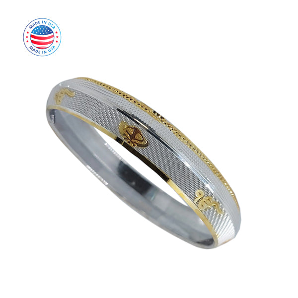 Custom Name Punjabi Kada | 925 Sterling Silver Sikh Khalsa Bracelet | Personalized Gift for Men & Women | Handmade in USA