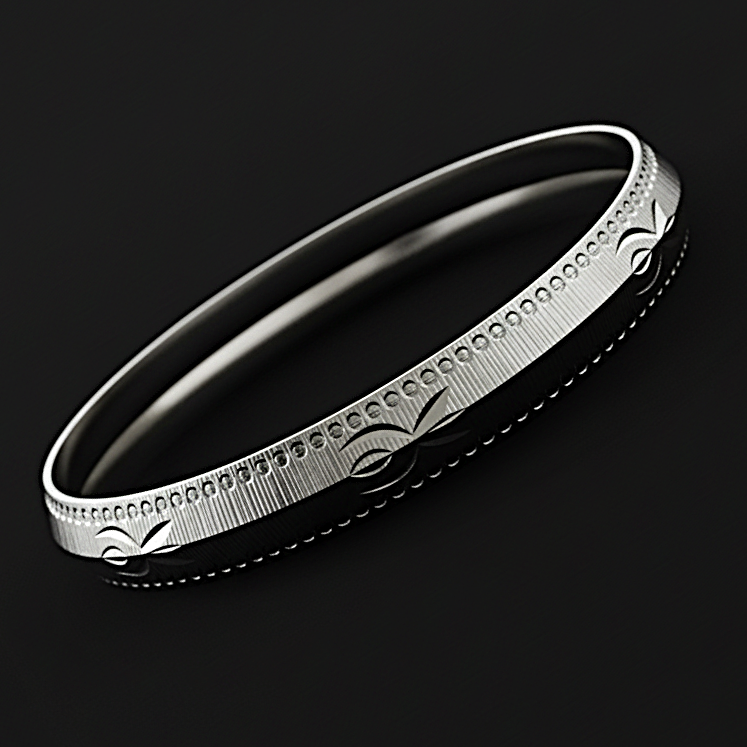 999 Pure Solid Silver Vintage Tribal Bangle – Men’s Handmade Kada