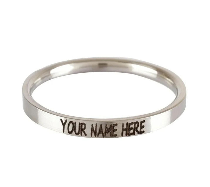 Customized Mens Kada Stainless Steel Laser Marked with Custom Message by Punjabikada.shop