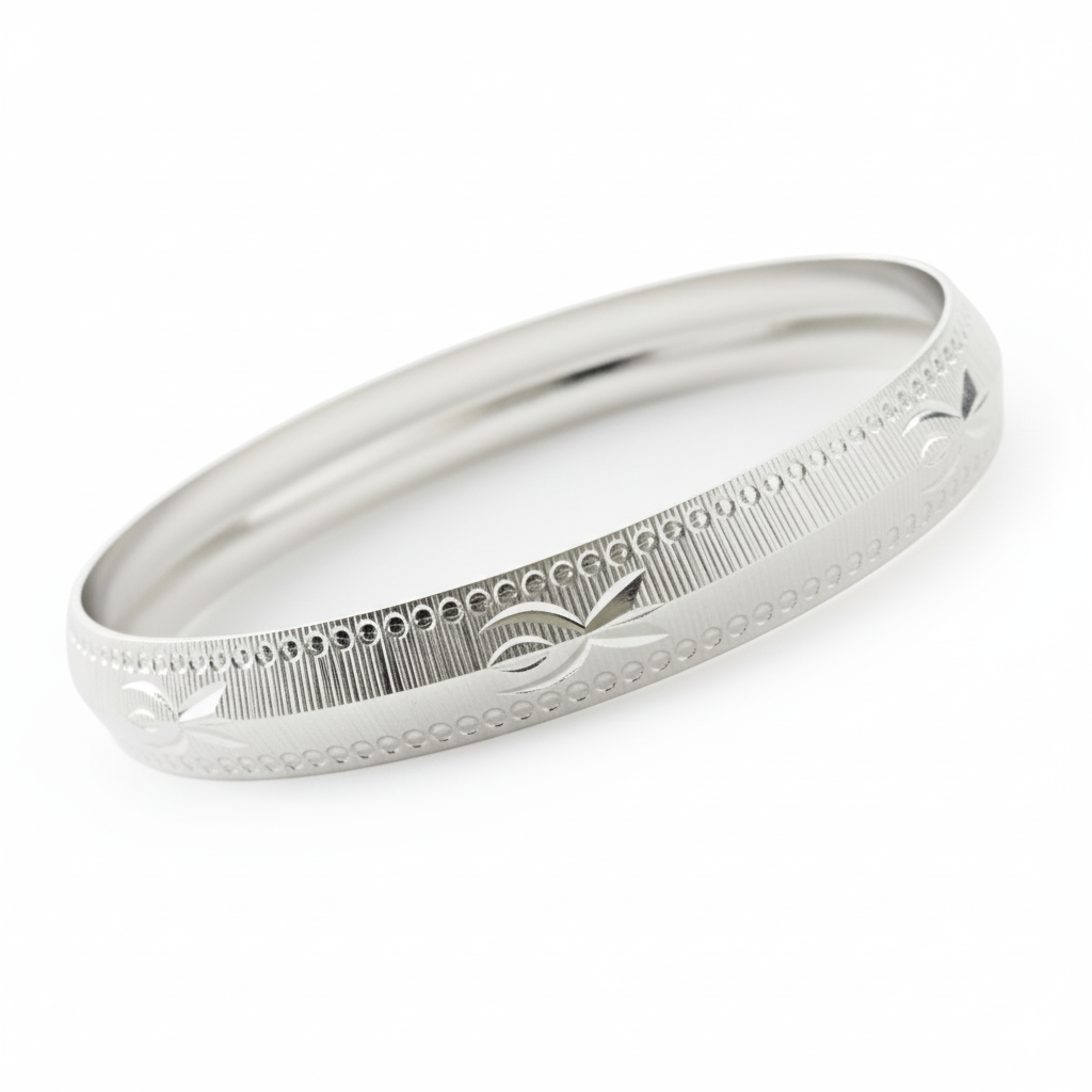 999 Pure Solid Silver Vintage Tribal Bangle – Men’s Handmade Kada
