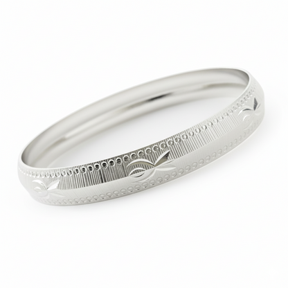 999 Pure Solid Silver Vintage Tribal Bangle – Men’s Handmade Kada