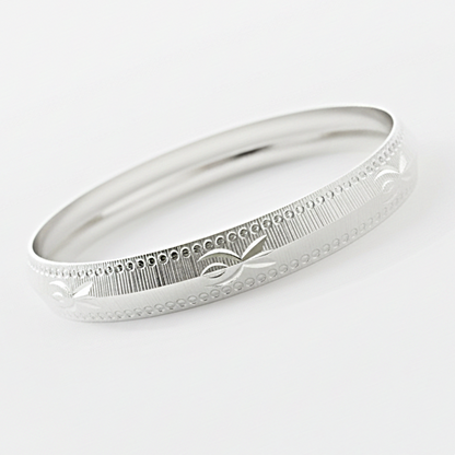999 Pure Solid Silver Vintage Tribal Bangle – Men’s Handmade Kada