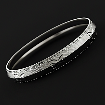 999 Pure Solid Silver Vintage Tribal Bangle – Men’s Handmade Kada