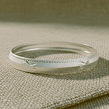 999 Pure Solid Silver Vintage Tribal Bangle – Men’s Handmade Kada