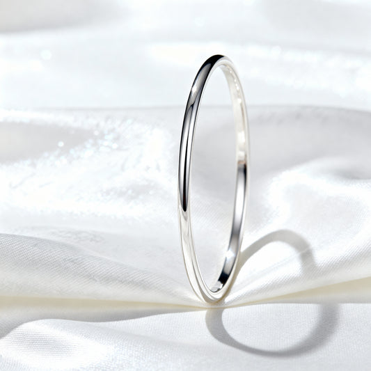 Sterling Silver Light Weight Bangle Bracelet - Indian Kada Cuff