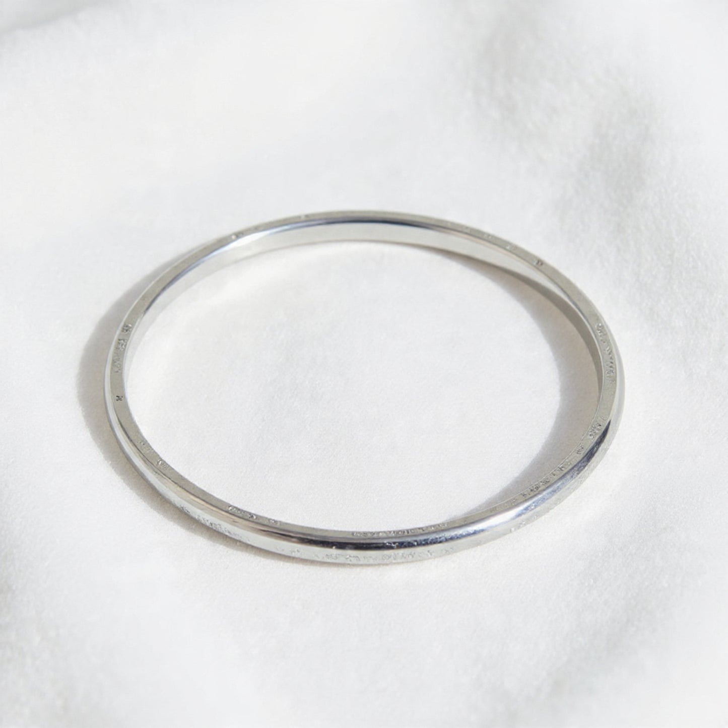 Sterling Silver Light Weight Bangle Bracelet - Indian Kada Cuff