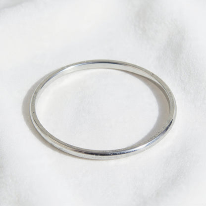 Sterling Silver Light Weight Bangle Bracelet - Indian Kada Cuff