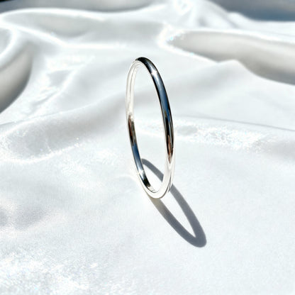 Sterling Silver Light Weight Bangle Bracelet - Indian Kada Cuff