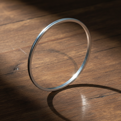 Sterling Silver Light Weight Bangle Bracelet - Indian Kada Cuff