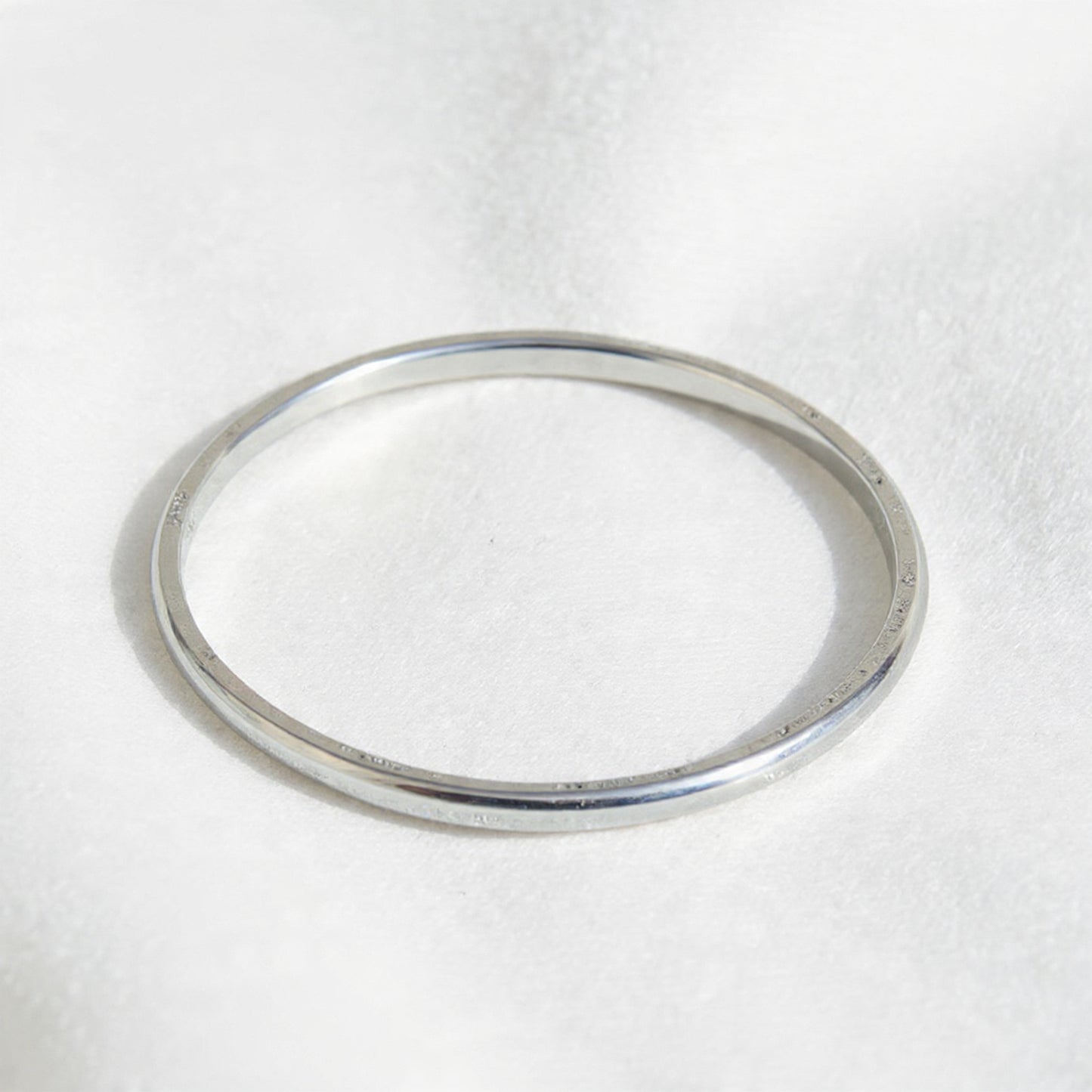 Sterling Silver Light Weight Bangle Bracelet - Indian Kada Cuff