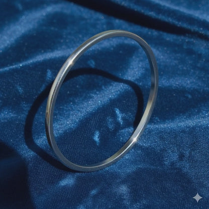 Sterling Silver Light Weight Bangle Bracelet - Indian Kada Cuff