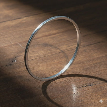 Sterling Silver Light Weight Bangle Bracelet - Indian Kada Cuff