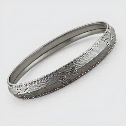999 Pure Solid Silver Vintage Tribal Bangle – Men’s Handmade Kada